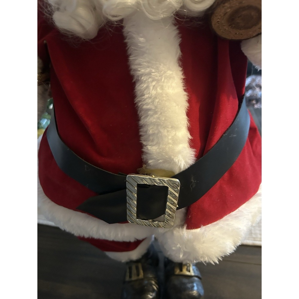 VINTAGE 24" SANTA 2 feet Tall Display Present And Tree Holding - Picture 8 of 8